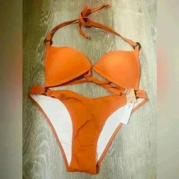 Victorias Secret Pink Swim Set Push Up Padded bikini top & bottom with Ring L/Xl - Picture 7 of 16